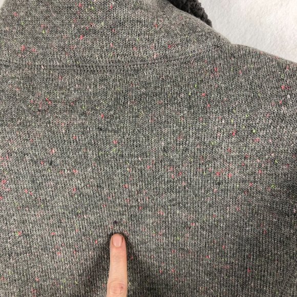 Bench Women's Size Large Grey Fleece Lined Wool Blend Full Zip Knit Jacket - Picture 3 of 10